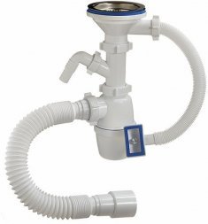 Сифон 3 1/2 40  1 отв.стир.м.гибк.тр квадрат.. А-4011 (О)