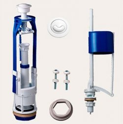 Арматура РБМ универ. белая кн.АС-17.3 Стоп-Слив кноп.ниж.подв.